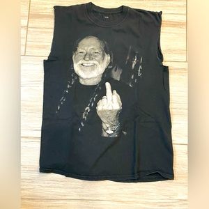 Willie Nelson Middle Finger Sleeveless T-Shirt